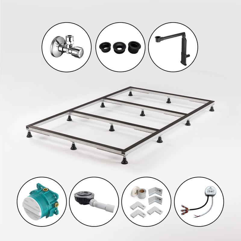 Blumtech Set Montagezubehör zur Installation für Ihr neoro Bad Bad-des-Monats-Set8-Montagezubehör