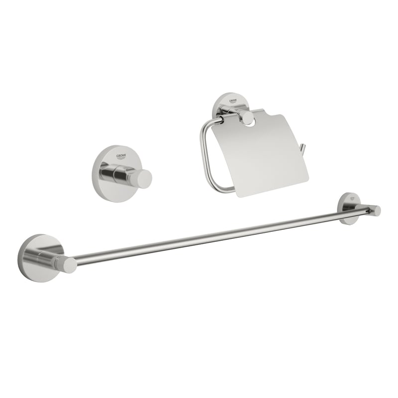 Grohe Essentials Badaccessoire-Set supersteel 40775DC1
