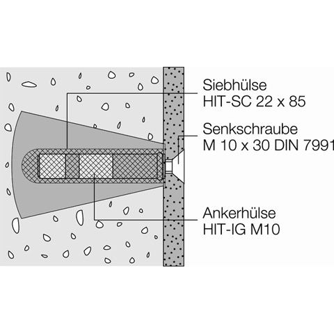 Hewi Befestigungsmaterial für Leichtbetonwände, Gasbetonwände und Gips-Wandbauplatten BM11.2