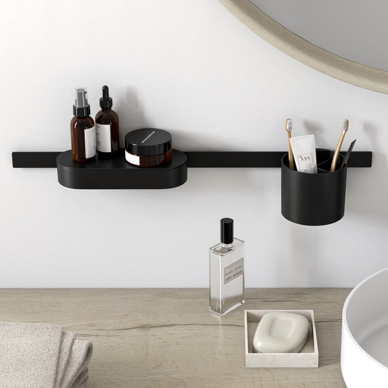 hansgrohe WallStoris Badaccessoire-Set schwarz matt 27968670