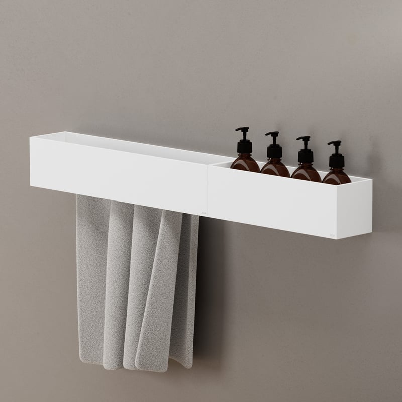 Viverso AGA Design U Badaccessoire-Set für Wannenanlage B: 1000 H: 120 weiß matt AGA-BW100-WM
