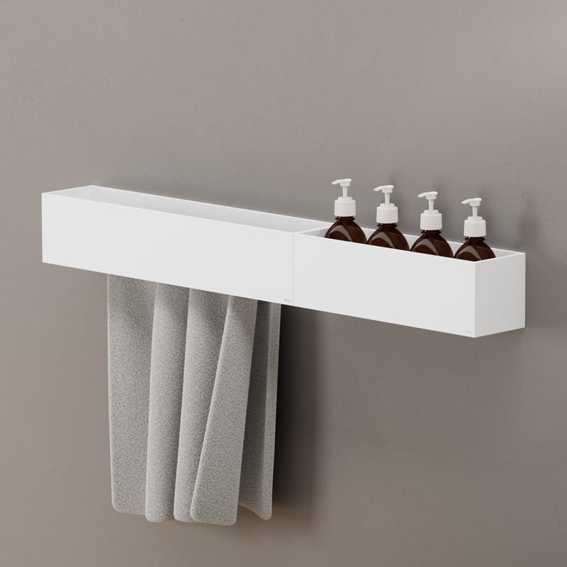 Viverso AGA Design U Badaccessoire-Set für Wannenanlage B: 1000 H: 120 weiß matt AGA-BW100-WM#SET2