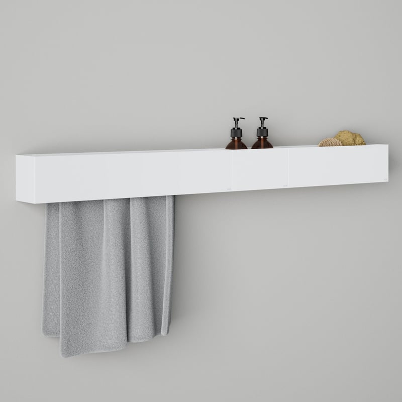 Viverso AGA Design U Badaccessoire-Set für Duschanlage B: 1200 H: 120 weiß matt AGA-DW120-WM