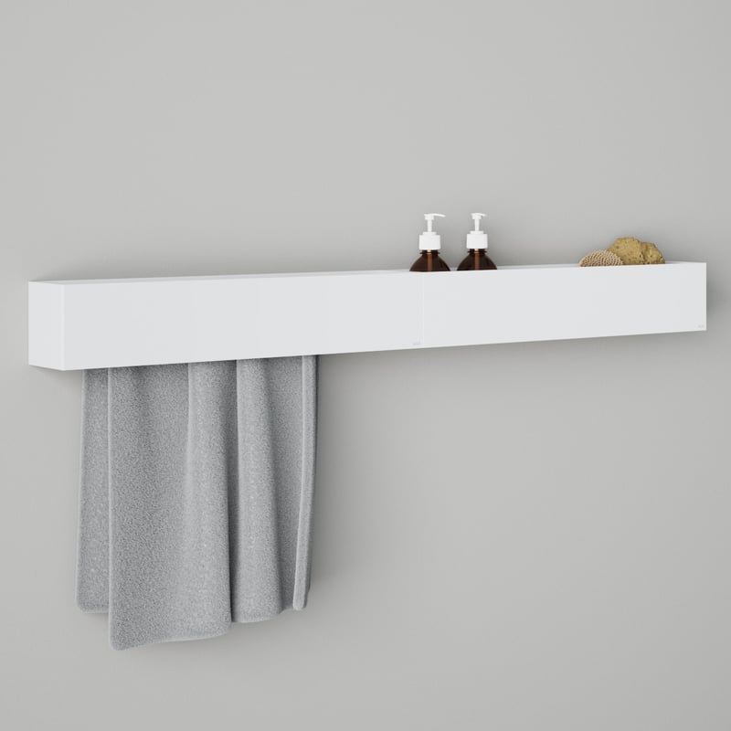 Viverso AGA Design U Badaccessoire-Set für Duschanlage B: 1200 H: 120 weiß matt AGA-DW120-WM#SET4