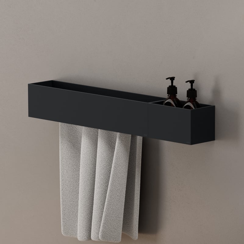 Viverso AGA Design U Badaccessoire-Set für Wannenanlage B: 800 H: 120 schwarz matt AGA-BW80-BM