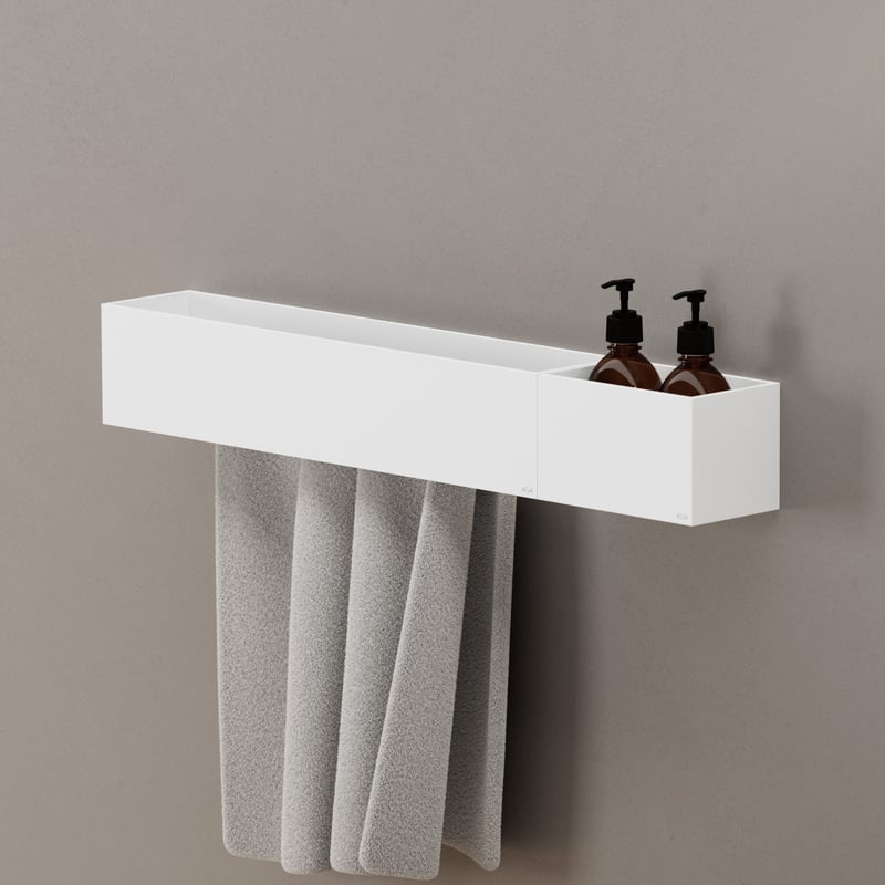 Viverso AGA Design U Badaccessoire-Set für Wannenanlage B: 800 H: 120 weiß matt AGA-BW80-WM