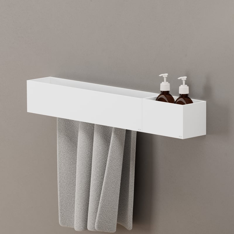 Viverso AGA Design U Badaccessoire-Set für Wannenanlage B: 800 H: 120 weiß matt AGA-BW80-WM#SET2