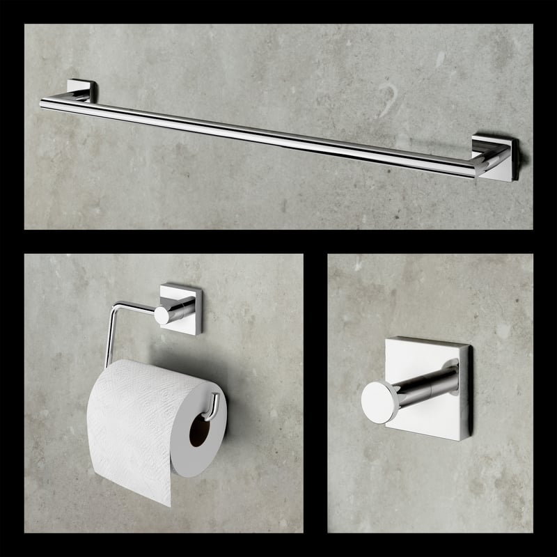 Viverso x cube Badaccessoire-Set 3 in 1 chrom VC2100CR+VC4600CR+VC4000CR