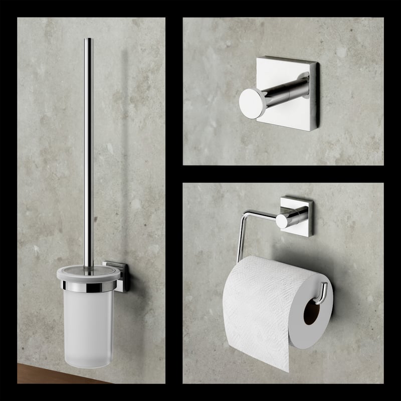 Viverso x cube Badaccessoire-Set 3 in 1 chrom VC3000CR+VC2100CR+VC4000CR